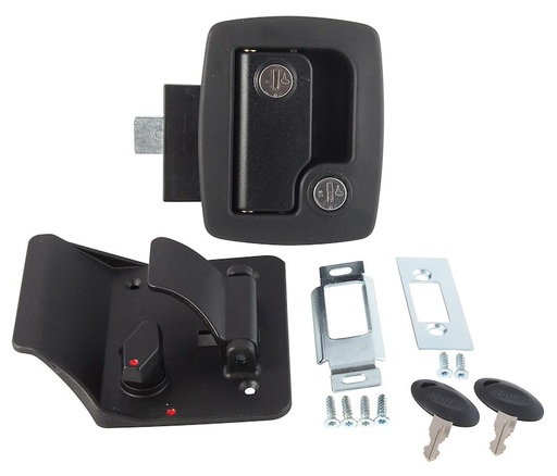 [013-520] Entry Door Lock 2-3/4 X 3-3/4 Cut Out, Keyed Entry, Black