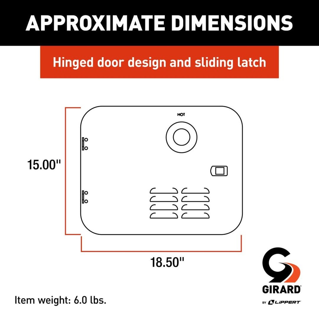 Water Heater Access Door, Replacement For Atwood 6 Gallon Water Heater, Polar White