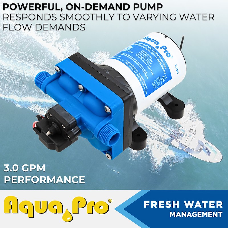 Fresh Water Pump,Self-Priming, 3.0 GPM, 55 PSI