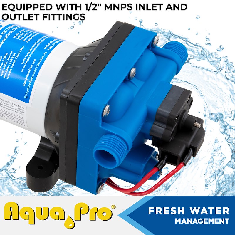 Fresh Water Pump,Self-Priming, 3.0 GPM, 55 PSI