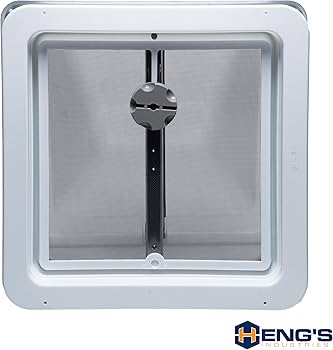 Roof Vent, Manual Opening, For 14 Inch x 14 Inch, With Screen, Smoke Lid, White Interior Ceiling Trim