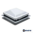 Roof Vent, Manual Opening, For 14 Inch x 14 Inch, With Screen, White Lid, White Interior Ceiling Trim