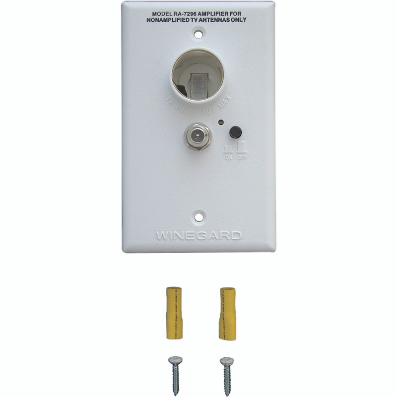 TV Wall Plate Amplifier With +12VDC Receptacle