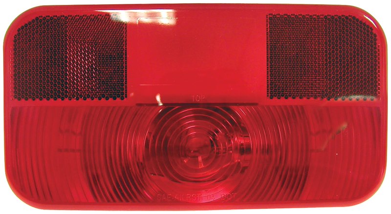 Trailer Light, Stop/ Turn/ Tail Light, Incandescent Bulb, Rectangular Round Corner, Red; 8-9/16" Length x 4-5/8" Width, Non-Submersible