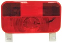 Trailer Light, Stop/ Turn/ Tail Light, Incandescent Bulb, Rectangular Round Corner, Red; 8-9/16" Length x 4-5/8" Width, With Reflex/ Plate Mounting Bracket, Non-Submersible