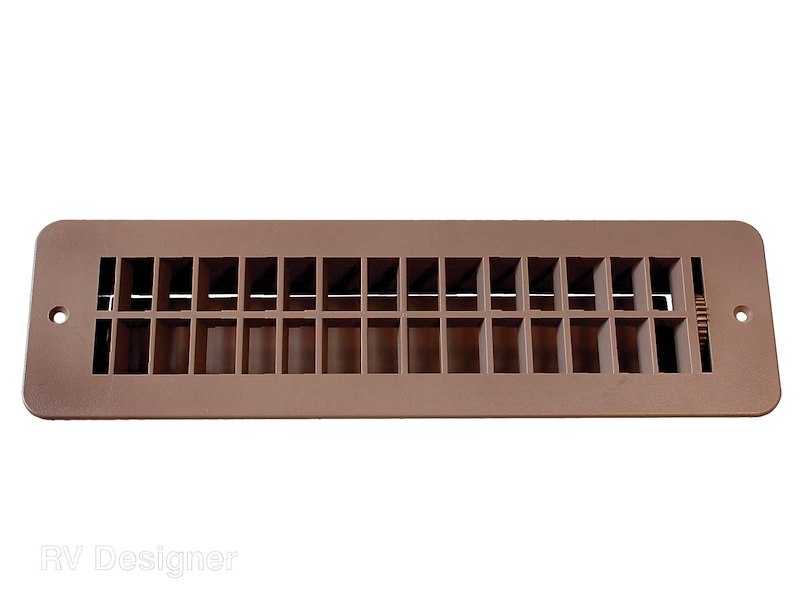 Floor Register, 10" x 2-3/8" Cut Out Dimension, W/ Damper, Tan