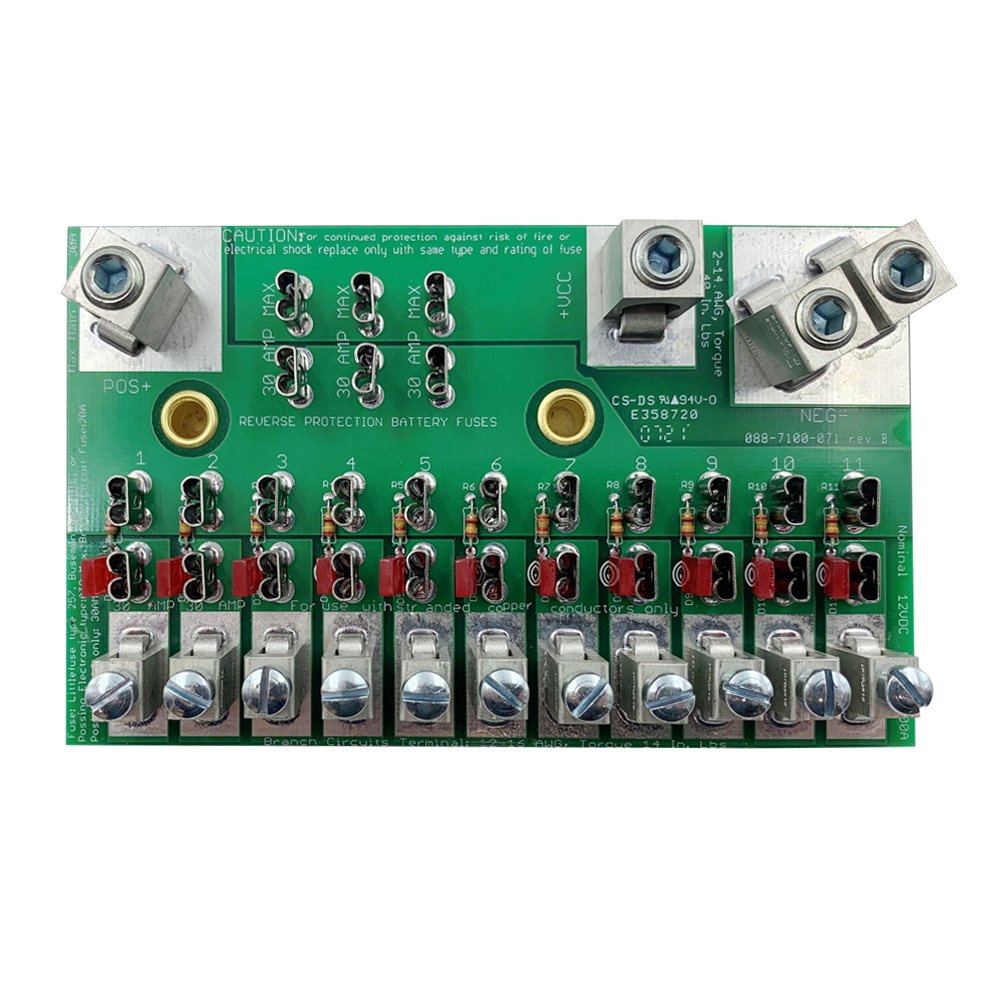 12Vdc Fuse Block, 11 Position, No indicators