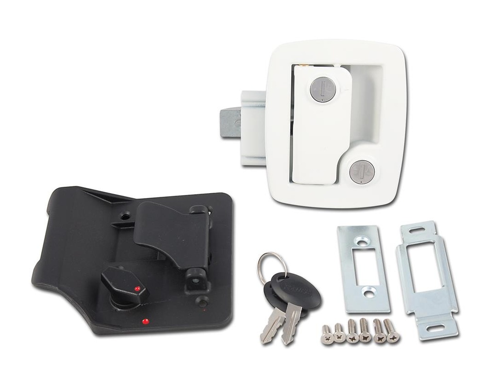 Entry Door Lock 2-3/4 X 3-3/4 Cut Out, Keyed Entry, White