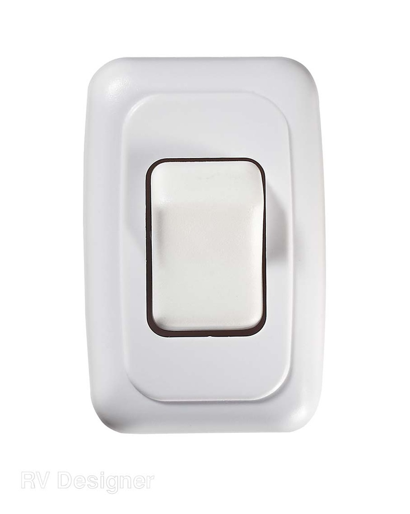 Single Contoured Wall Switch, On/Off, White