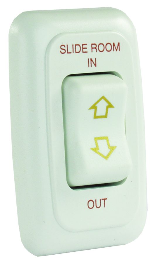 SINGLE SLIDE-OUT SWITCH ASSEMBLY W/BEZEL, WHITE