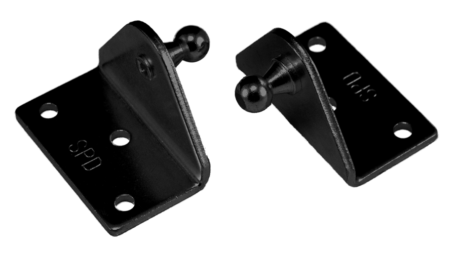 Gas Spring Mounting Bracket, L Shaped 10mm Ball Stud