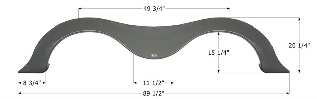 Keystone Tandem Fender Skirt, FS4097, Olive Gray