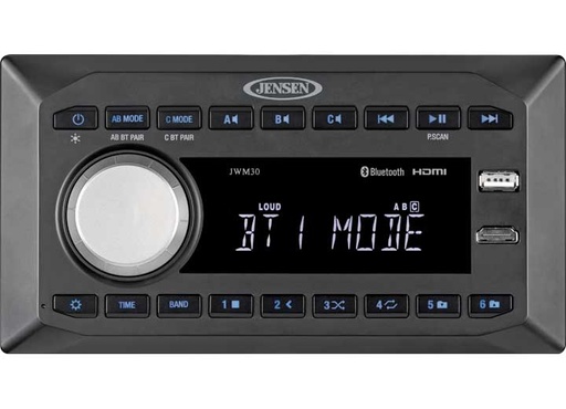 [JWM30] JENSEN, Wall Mount Stereo System, 8.23" W X 4.37" H X 6.06" D