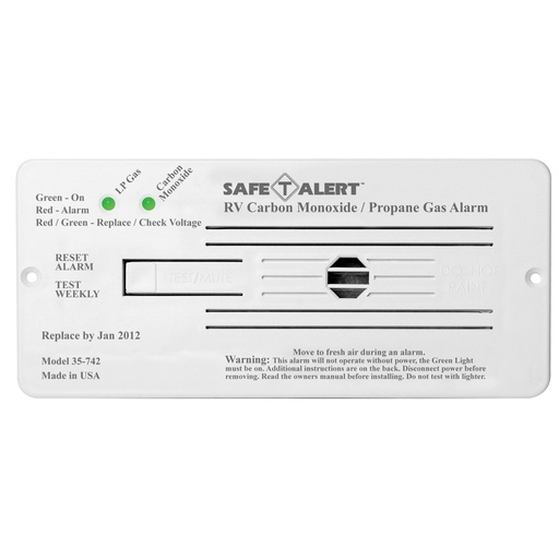 [KE-35-742-WT] Dual CO & Propane Gas Alarm Flush Mount White