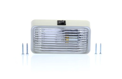 [RVPL3CFS] Surface Mounted Light w/Switch, Clear Lens, White