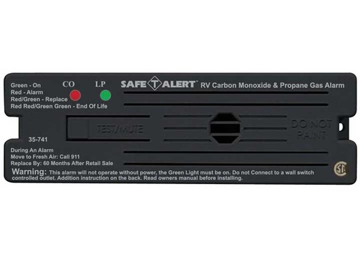 [35-741-BL] Dual CO & Propane Gas Alarm Surface Mount Black