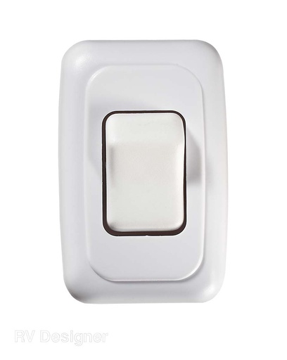 [KE-S531] Single Contoured Wall Switch, On/Off, White